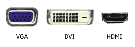 You can connect them via VGA, DVI or HDMI